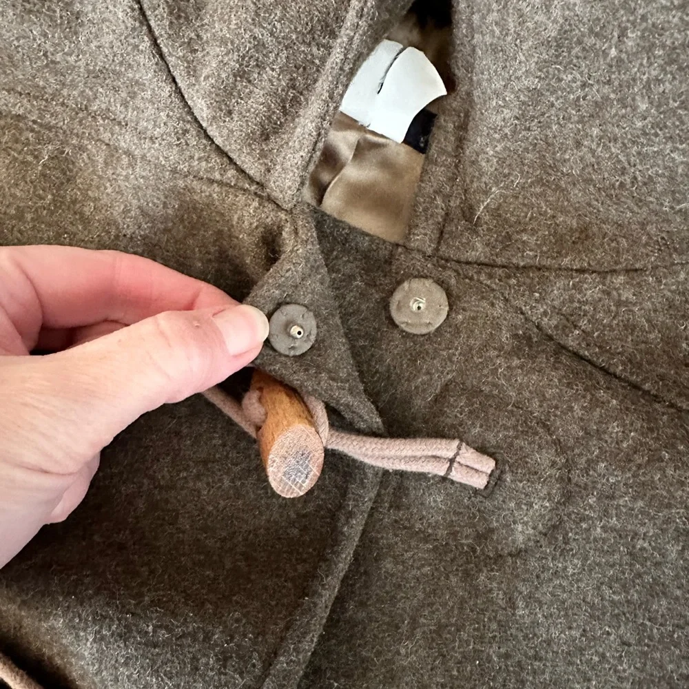 VTG J.Crew Wool Blend Melton Toggle Closure Insulated Long‎ Coat Women's Size S - Picture 6 of 9